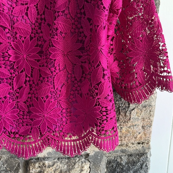 RSVP by TALBOTS LACE TOP SIZE LP DARK RASPBERRY - Picture 5 of 5